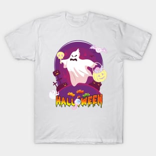 Halloween Ghost Pastel Candy Cute and Funny Spooky Costume T-Shirt